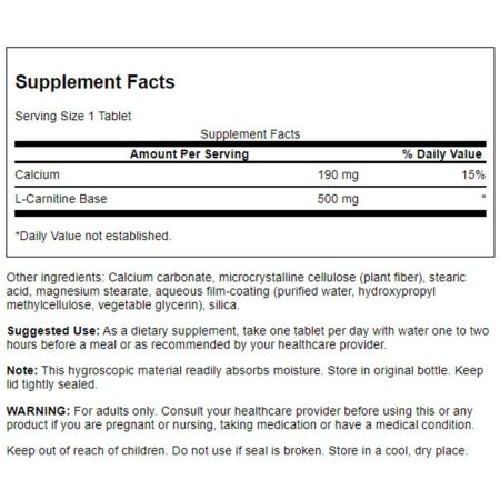 L - Carnitin, 500mg 100 Tabletten - Vitalitaet 360