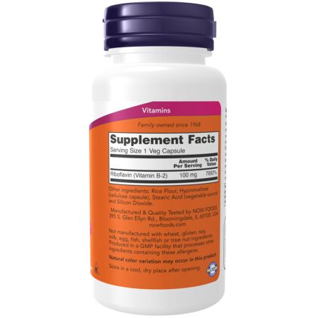 Vitamin B2, 100mg, 100 Kapseln - Vitalitaet 360